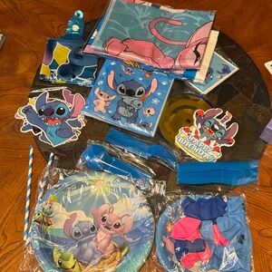 Stitches Blue and Pink Party Supplies Set